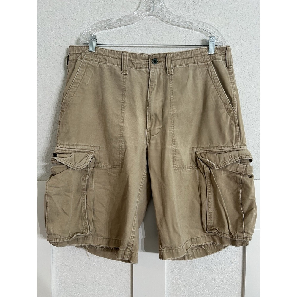 Polo Ralph Lauren Cargo Utility Shorts Mens 36 Khaki Pockets Cotton Casual